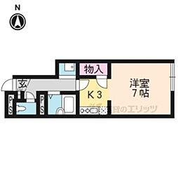 京阪本線 龍谷大前深草駅 徒歩5分の賃貸アパート 1階1Kの間取り
