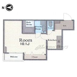 京都地下鉄東西線 椥辻駅 徒歩6分の賃貸アパート 2階1Kの間取り