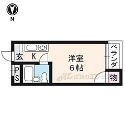 三興レジデンス ワンルームの間取図画像