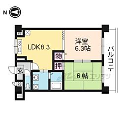 ポ・ル・テやました 2DKの間取図画像