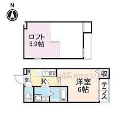 ハーモニーテラスNT 1Kの間取図画像