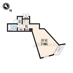 パレみささぎ佐わらび 1Kの間取図画像