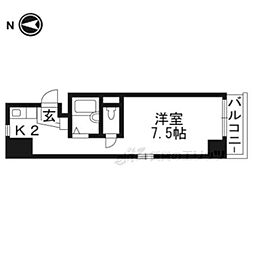 野村ビルスチューデントハイツ野村 1Kの間取図画像