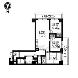 サイト安朱 3LDKの間取図画像