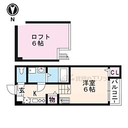 ハーモニーテラス醍醐新開 1Kの間取図画像