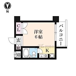 エリッツ10 1Kの間取図画像