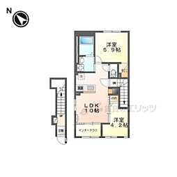 (仮称)椥辻新築アパート 2LDKの間取図画像