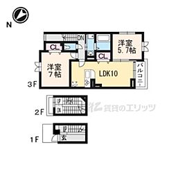 サンタ・ピーク 2LDKの間取図画像