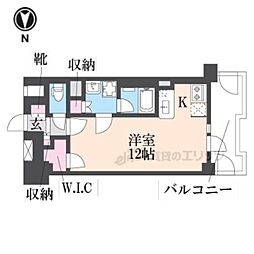 京都市下京区幸竹町マンション ワンルームの間取図画像