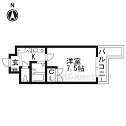 富士ラビット七条館 1Kの間取図画像