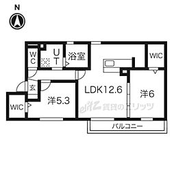 ヴィヴィアーナ 2LDKの間取図画像