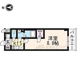 ESPLACEKYOTORAKUNAN 1Kの間取図画像
