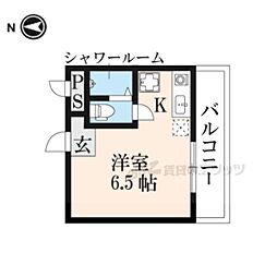 カレッジマンション七瀬川 ワンルームの間取図画像