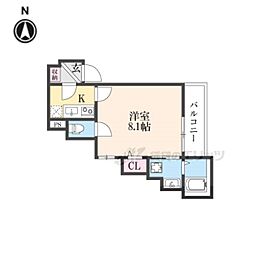 京都市伏見区深草寺内町アパート 1Kの間取図画像