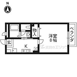 ドマーニ壬生 1Kの間取図画像
