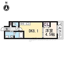 サクシード丹波橋 1LDKの間取図画像