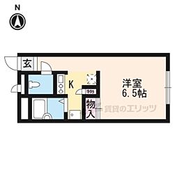 レオパレスロイヤルコート 1Kの間取図画像
