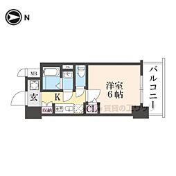 ファステート京都東寺フェイブ 1Kの間取図画像