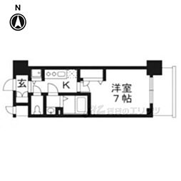エスリード京都梅小路アヴェニテ 1Kの間取図画像