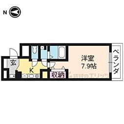 アルティスタ蛸薬師 1Kの間取図画像