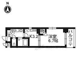 エステムプラザ京都烏丸五条 1DKの間取図画像