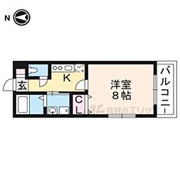 GRAKAN京都駅前悠 1Kの間取図画像