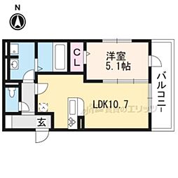 ルラシオン里町 1LDKの間取図画像