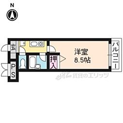 リバース桐山 1Kの間取図画像