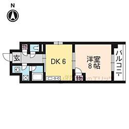 ALBA烏丸御池 1DKの間取図画像