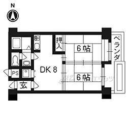 コンフォート北澤 2DKの間取図画像