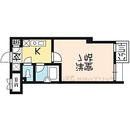 パインフィールド御池 1Kの間取図画像