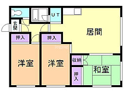 サンハイツＳ 2階3LDKの間取り