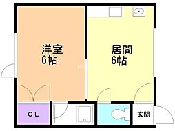 ホークハイツ 1DKの間取図画像