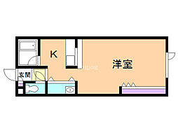 パセオ常盤A 1Kの間取図画像