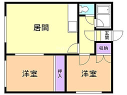 おおたハイツ 2LDKの間取図画像