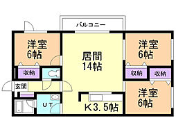 ラピュタハイツ 3LDKの間取図画像