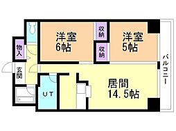土屋ビル北見 3階2LDKの間取り