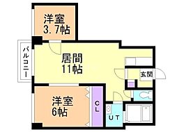 第一コーポラス 2LDKの間取図画像
