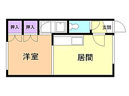 コーポラス大貴 1階1DKの間取り