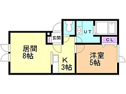 プレンティー・A棟 1LDKの間取図画像