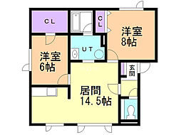 ハイツ恵 2LDKの間取図画像