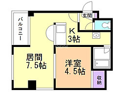 ナディア・ヴィエーレ 1LDKの間取図画像
