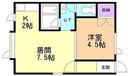 コーポウィステリア 1DKの間取図画像