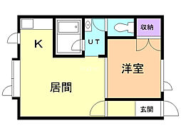 コーポウィステリア 1LDKの間取図画像