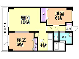 カルム・エ・ペ 2LDKの間取図画像
