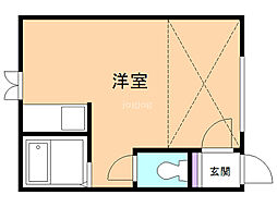 ヴィラオック ワンルームの間取図画像