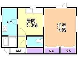 CLAIR 1DKの間取図画像