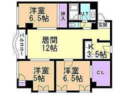 内田ハイツ 3LDKの間取図画像