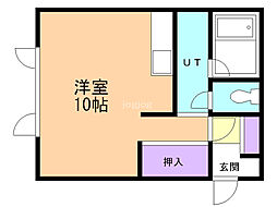 オクテットたなか ワンルームの間取図画像