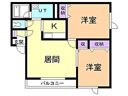 リバーサイド・ラピュタSサイド 1階/1-A